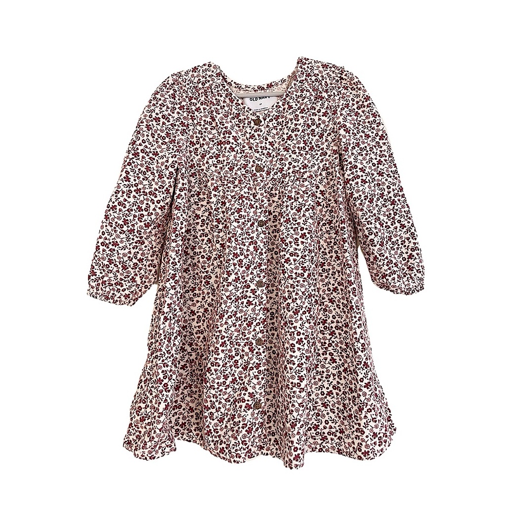 Old Navy Neutral Tiny Floral Cord Dress 5t